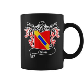 Elliott Coat Of Arms Surname Last Name Family Crest Coffee Mug - Seseable