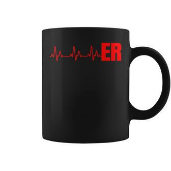 Emergency Medicine Emergency Room Nurse Er Heartbeat Coffee Mug | Mazezy