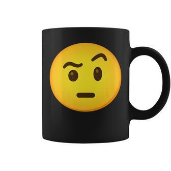 Emoticon Face With Raised Eyebrow Gift Coffee Mug | Mazezy