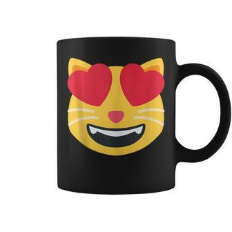 Emoticon Smiling Cat Face Coffee Mug | Mazezy