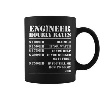 Engineer Hourly Rate Funny Engineering Mechanical Civil Gift Coffee Mug | Mazezy