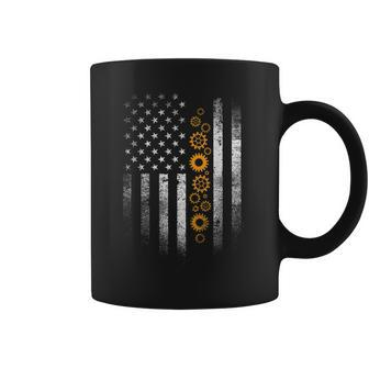 Engineering Gear Cog Usa Flag Funny Mechanical Engineer Gift Coffee Mug | Mazezy