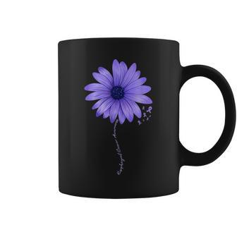 Esophageal Cancer Awareness Sunflower Periwinkle Ribbon Coffee Mug | Mazezy