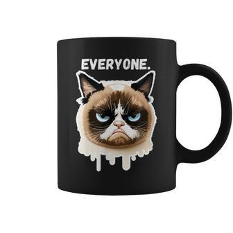 Everyone - Moody Bored Cat Funny Kitten Kitty People Lover Coffee Mug | Mazezy