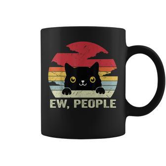 Ew People Vintage Black Cat For Cat Lover Cat Mom Cat Dad Coffee Mug - Seseable