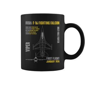 F-16 Fighting Falcon Military Aircraft Veterans Day Xmas Coffee Mug - Seseable