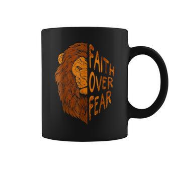 Fair Over Fear Christian Lion Judah Faith Christian Jesus Coffee Mug - Seseable