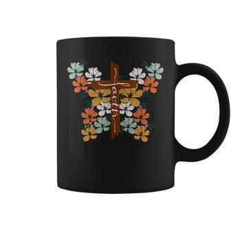 Faith Retro Cross Butterfly Religious Gifts Christian Women Coffee Mug | Mazezy