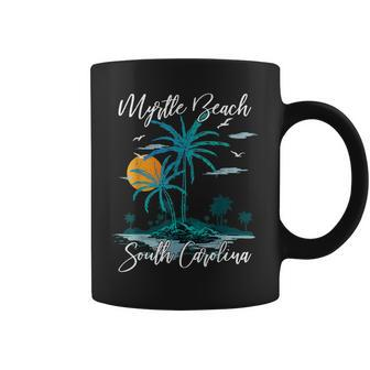 Family Vacation Retro Sunset South Carolina Myrtle Beach Coffee Mug | Mazezy