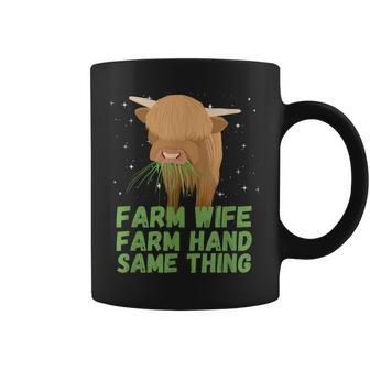 Farm Wife Farm Hand Same Thing - Funny Cow  Coffee Mug