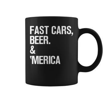 Fast Cars Beer & Merica Cool Memorial Day Tank Top Coffee Mug | Mazezy