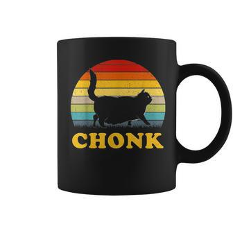 Fat Cat Chonk Cat Retro Vintage Sunset Coffee Mug | Mazezy
