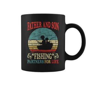Father Son Fishing Partners For Life Vintage Dad Matching Coffee Mug - Seseable