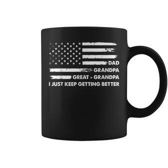 Fathers Day Dad Grandpa Great Grandpa Us America Flag Gift For Mens Coffee Mug | Mazezy
