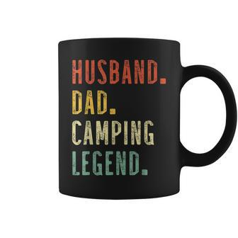 Fathers Day Funny Camper Husband Dad Camping Legend Vintage Coffee Mug | Mazezy