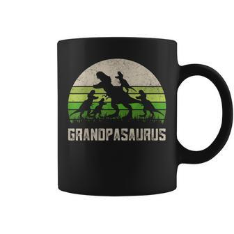 Fathers Day Grandpa Grandpasaurus Dinosaur 4 Kids Trex Gift For Mens Coffee Mug | Mazezy