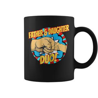 Fathers Day Shirt Superhero Father Daughter Duo Dad Tee Coffee Mug | Mazezy