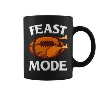 Feast Mode Football Turkey Funny Thanksgiving Gifts Men Boys V4 Coffee Mug - Thegiftio UK