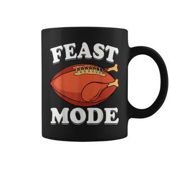 Feast Mode Football Turkey Funny Thanksgiving Gifts Men Boys V5 Coffee Mug - Thegiftio UK