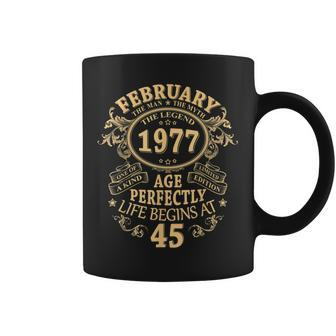 February 1977 The Man Myth Legend 45 Year Old Birthday Gifts Coffee Mug - Seseable