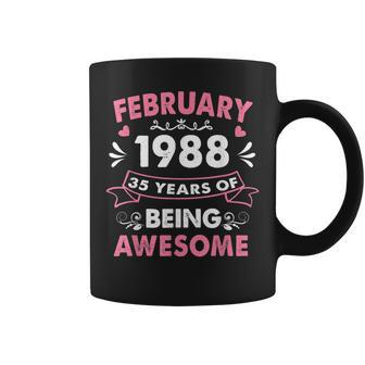 February 1988 35 Years Of Being Awesome 35Th Birthday Gift Coffee Mug - Seseable