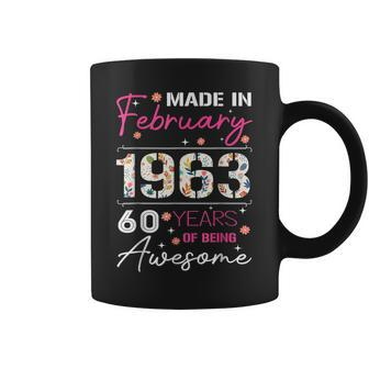 February Flower Made In 1963 60 Years Of Being Awesome Coffee Mug - Seseable