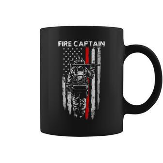 Fire Captain Chief American Flag Gifts Firefighter Captain Coffee Mug - Seseable