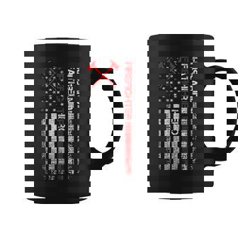 Firefighter American Flag Axe Thin Red Line Patriotic Coffee Mug | Seseable CA