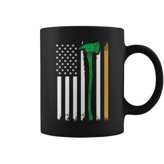 Firefighter American Flag Irish Ireland Fireman Gifts Coffee Mug - Seseable