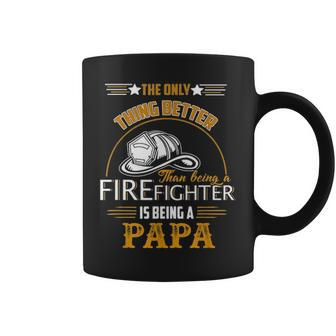 Firefighter Fireman Dad Papa Fathers Day Cute Gift Idea Coffee Mug - Seseable