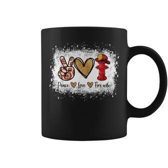 Firefighter Wife Life Peace Love Fire Wife Heart Coffee Mug - Seseable