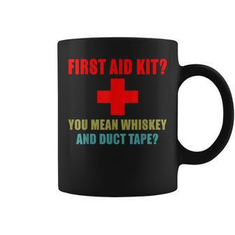 First Aid Kit Whiskey And Duct Tape Funny Dad Joke Gag Coffee Mug - Thegiftio UK