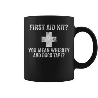 First Aid Kit Whiskey And Duct Tape Funny Dad Joke Vintage Coffee Mug - Seseable