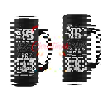 First Christmas As A Dad Xmas Lights New Dad Christmas Coffee Mug | Mazezy
