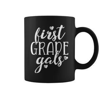 First Grade Gals Teacher Team Women Squad Kinder Crew Coffee Mug | Mazezy