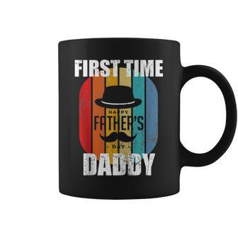 First Time Daddy Fathers Day Funny Vintage Retro For New Dad Coffee Mug - Thegiftio UK