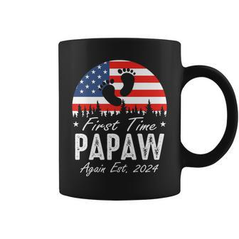 First Time Papaw Again Est 2024 Us Flag Fathers Day Coffee Mug - Thegiftio UK