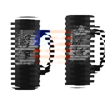 Fishing American Flag Fishing Fisherman Coffee Mug | Mazezy