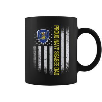Flag Usa Proud Us Navy Seabee Dad Us Military Family Gift Coffee Mug | Mazezy