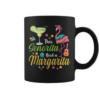 Flamingo This Senorita Sombrero Needs A Margarita Drinking Coffee Mug | Mazezy