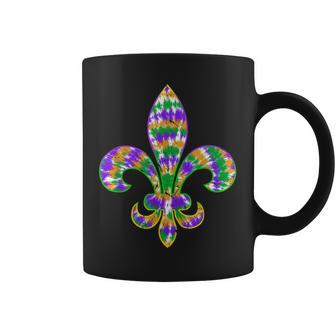 Fleur De Lis Mardi Gras Carnival Symbol New Orlean Tie Dye Coffee Mug - Thegiftio UK