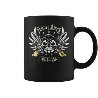 Flight Deck Veteran Skull Naval Aviation Design Coffee Mug - Seseable
