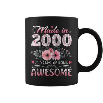 Floral 23Th Birthday Gifts For Women Made In 2000 Birthday Coffee Mug - Seseable