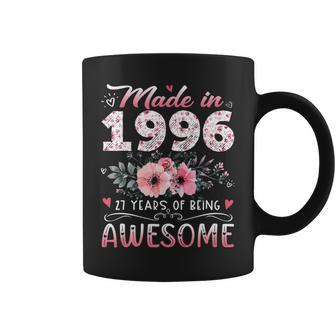 Floral 27Th Birthday Gifts For Women Made In 1996 Birthday Coffee Mug - Seseable