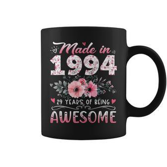 Floral 29Th Birthday Gifts For Women Made In 1994 Birthday Coffee Mug - Seseable