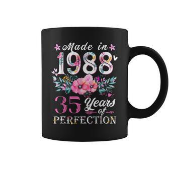 Floral 35Th Birthday Gift Ideas For Women Best Of 1988 Coffee Mug - Seseable