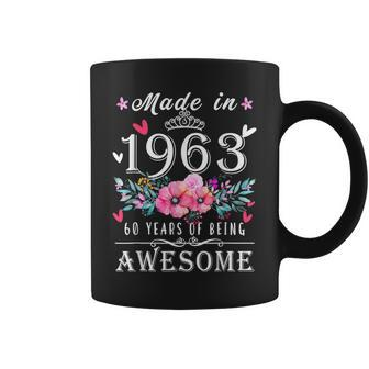 Floral 60Th Birthday Gifts For Women Made In 1963 Birthday Coffee Mug | Mazezy