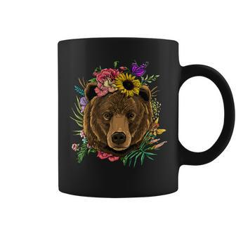 Floral Bear Spring Nature Bear Lovers Coffee Mug | Mazezy