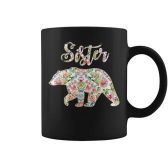 Floral Sister Bear Sister Matching Mom And Daughter Coffee Mug - Seseable