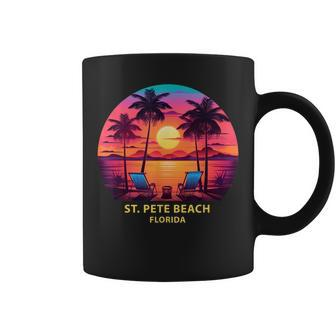 Florida St Pete Beach Colorful Palm Trees Beach Coffee Mug | Mazezy